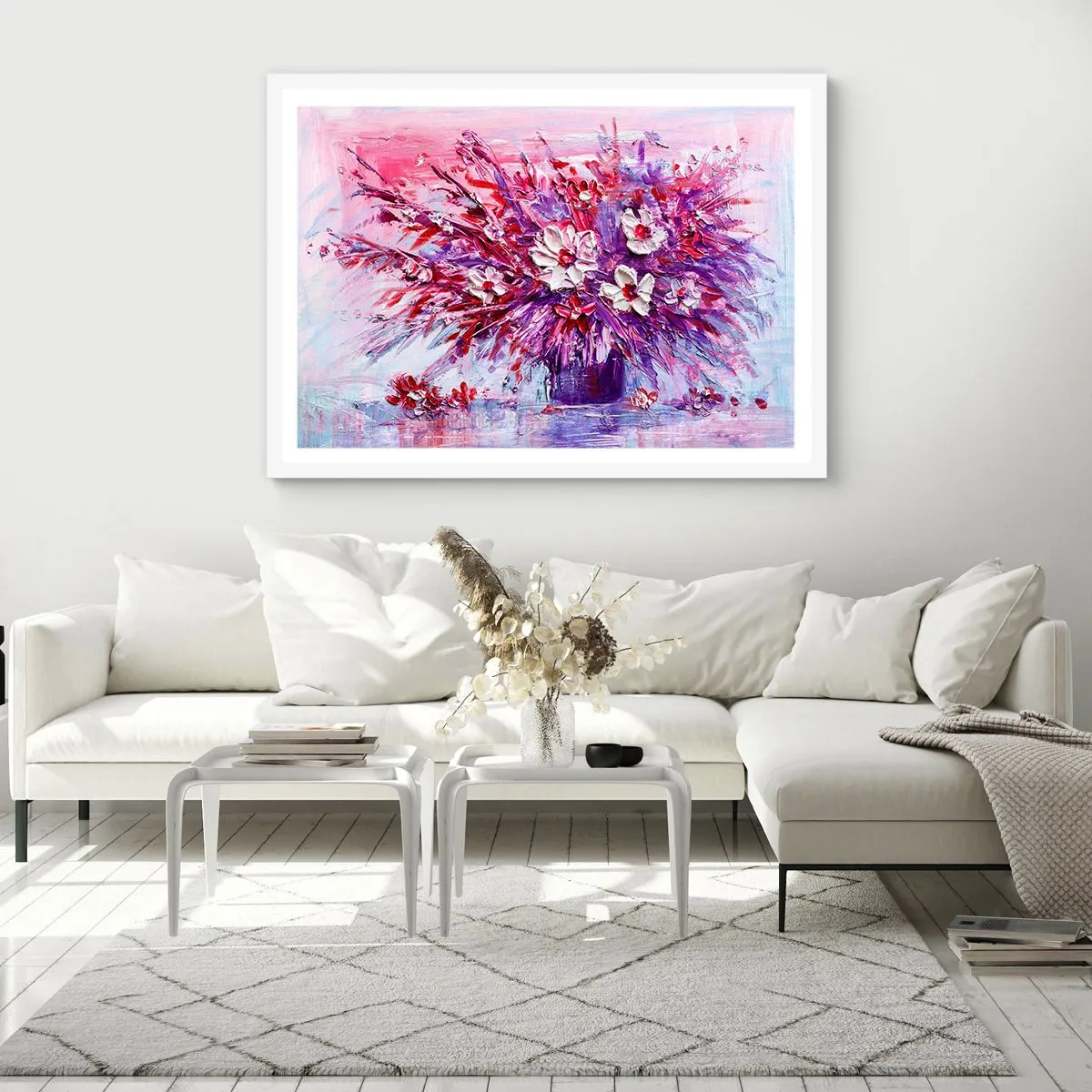 Pôster em moldura branca - Inocência e paixão  - 100x70 cm