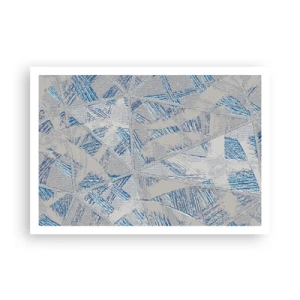 Pôster - Em um labirinto azul e cinza - 100x70 cm