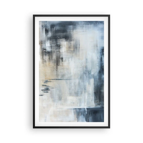 Pôster com moldura preta - Atrás da cortina azul - 61x91 cm