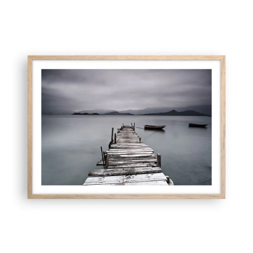 Pôster com moldura de carvalho claro - Amanhã pode ir - 70x50 cm