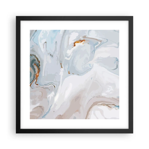 Pôster com moldura preta - Branco elevado - 40x40 cm