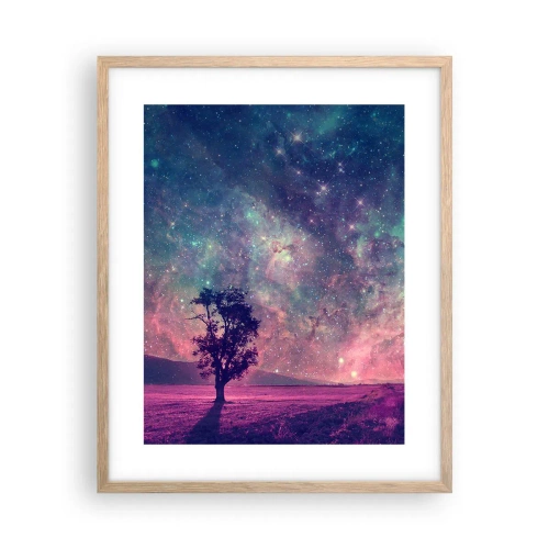 Pôster com moldura de carvalho claro - Sob o céu mágico - 40x50 cm