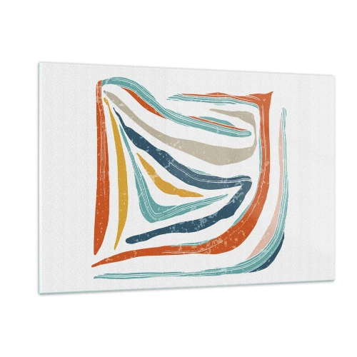 Quadro em vidro - Abstração com um sorriso amigável - 120x80 cm