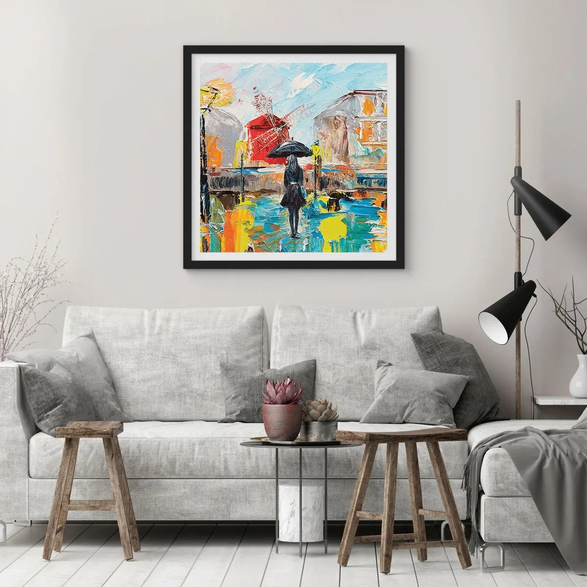 Pôster com moldura preta - Lendas parisienses - 50x50 cm