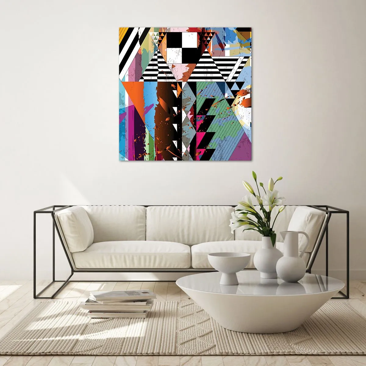 Quadro em vidro - Geométrica e organicamente - 30x30 cm