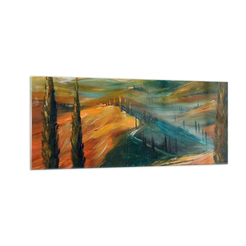 Quadro em vidro - Paisagem da Toscana - 100x40 cm