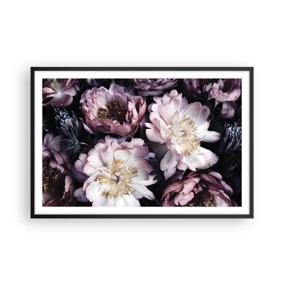 Pôster com moldura preta - Bouquet à moda antiga - 91x61 cm