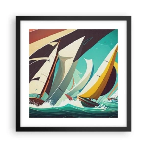 Pôster com moldura preta - Boa sorte com os elementos - 40x40 cm