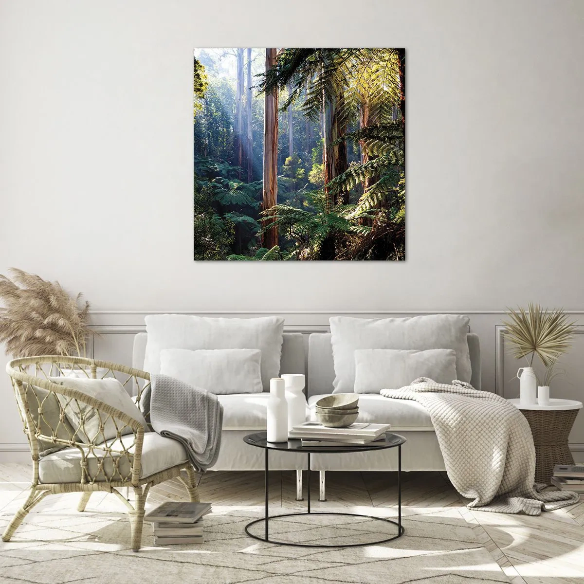 Quadro em vidro - Um conto de fadas da floresta - 60x60 cm