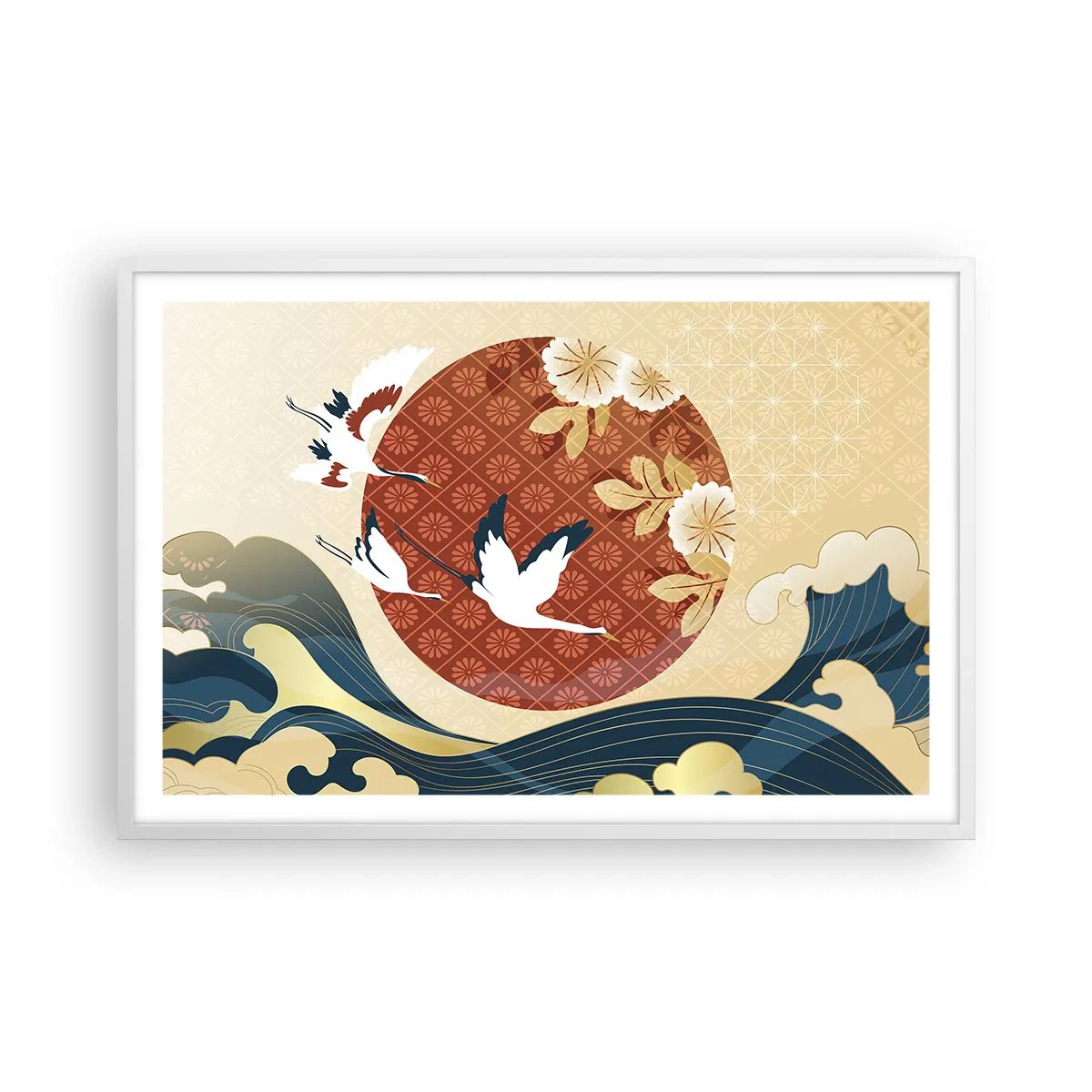Pôster em moldura branca - Conto de fadas japonês - 91x61 cm