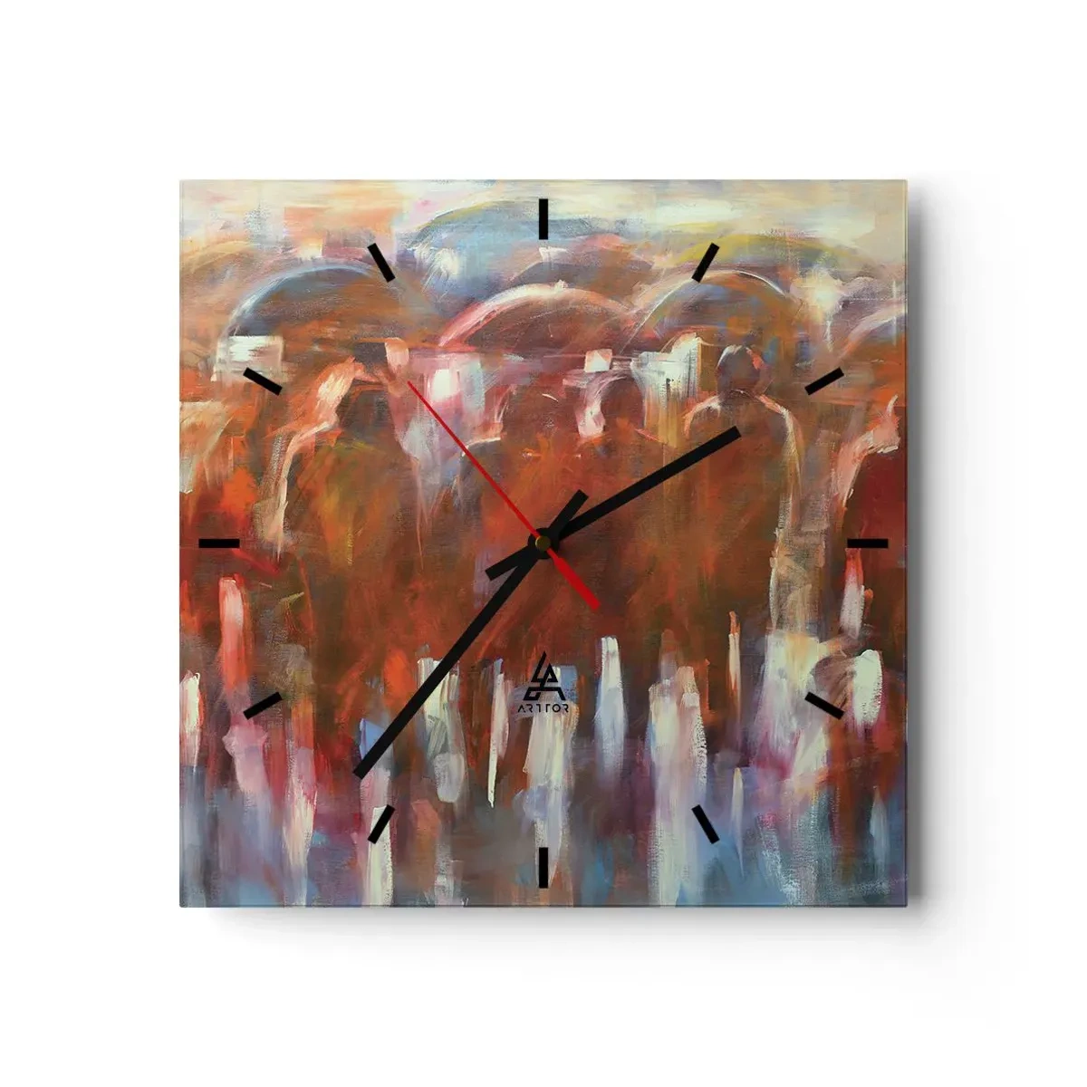 Relógio de parede - Relógio em vidro - Iguais na chuva e no nevoeiro - 30x30 cm