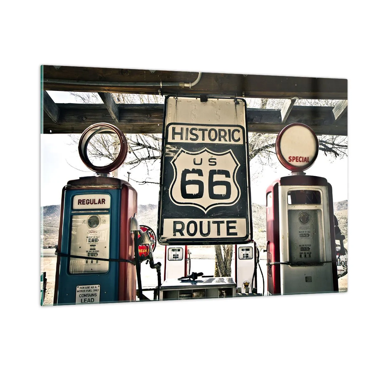 Quadro em vidro - Viagens retro americanas - 120x80 cm