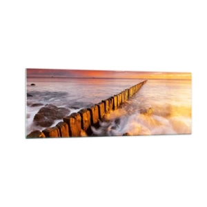 Quadro em vidro - A suavidade das ondas - 140x50 cm