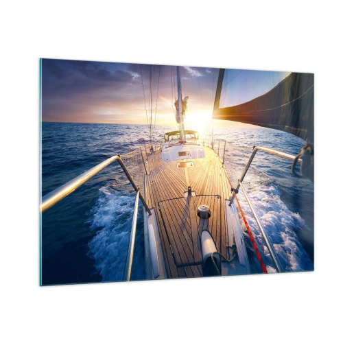 Quadro em vidro - Correr sobre as ondas - 100x70 cm