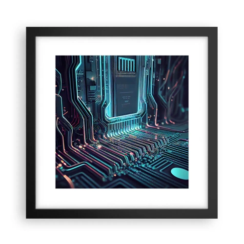 Pôster com moldura preta - Só estou a pensar... - 30x30 cm