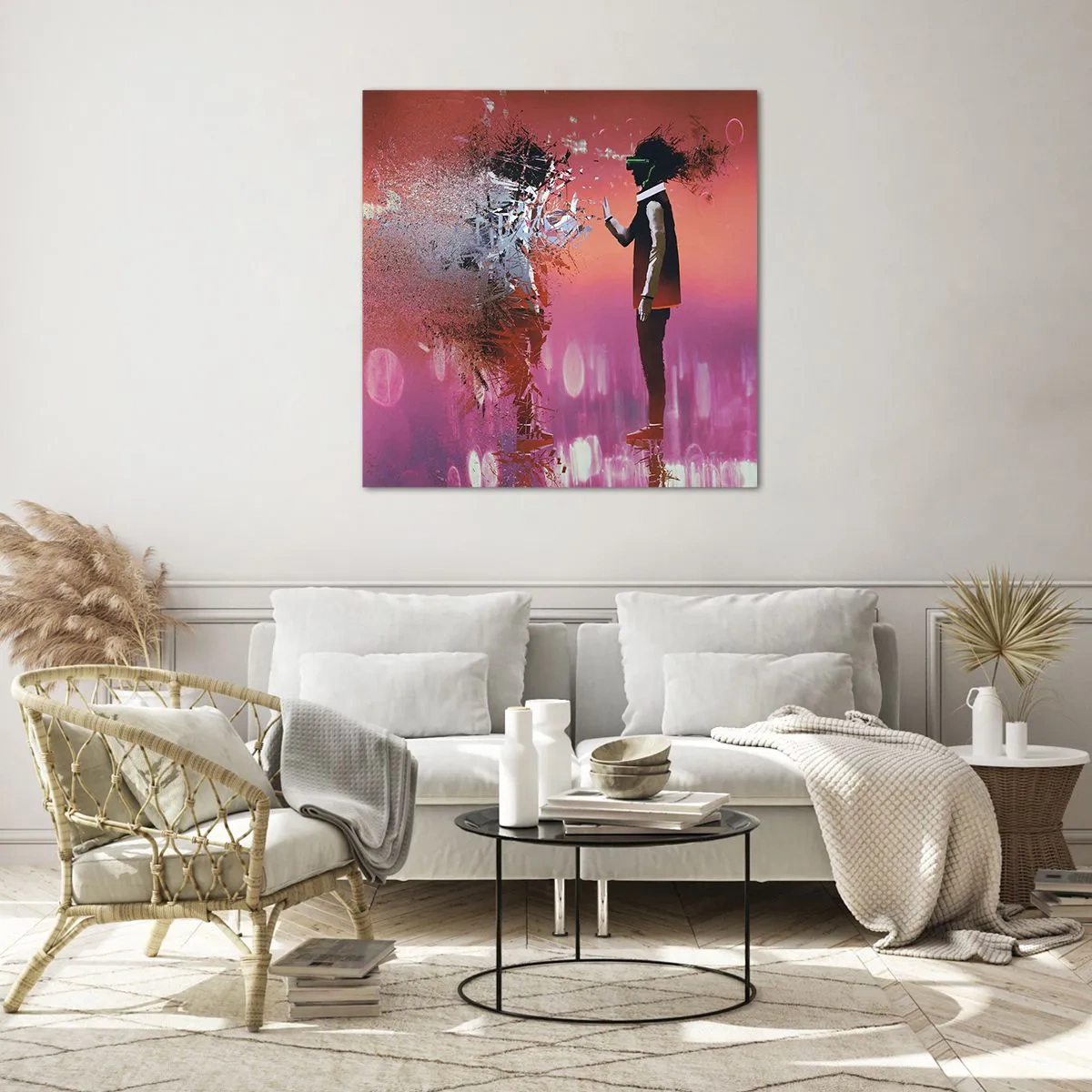 Quadro em vidro - É possível olhar para dentro de si mesmo? - 70x70 cm