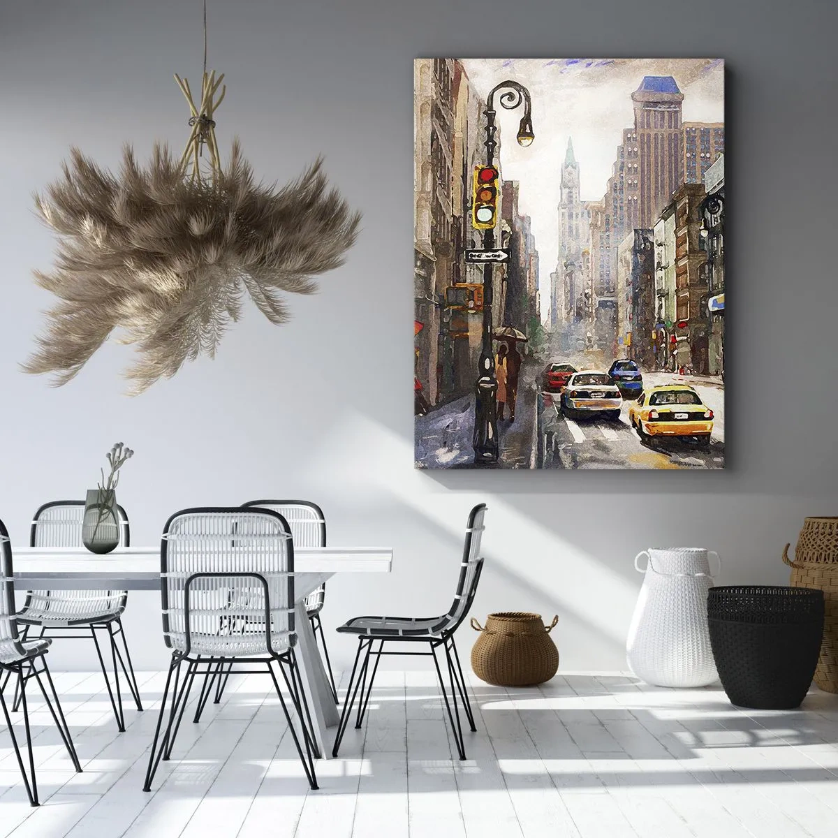 Quadro em tela - Nova York – colorida também na chuva  - 50x70 cm