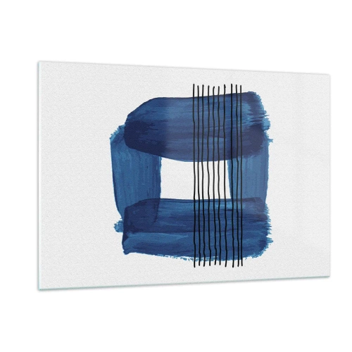 Quadro em vidro - Composição azul-negra - 120x80 cm
