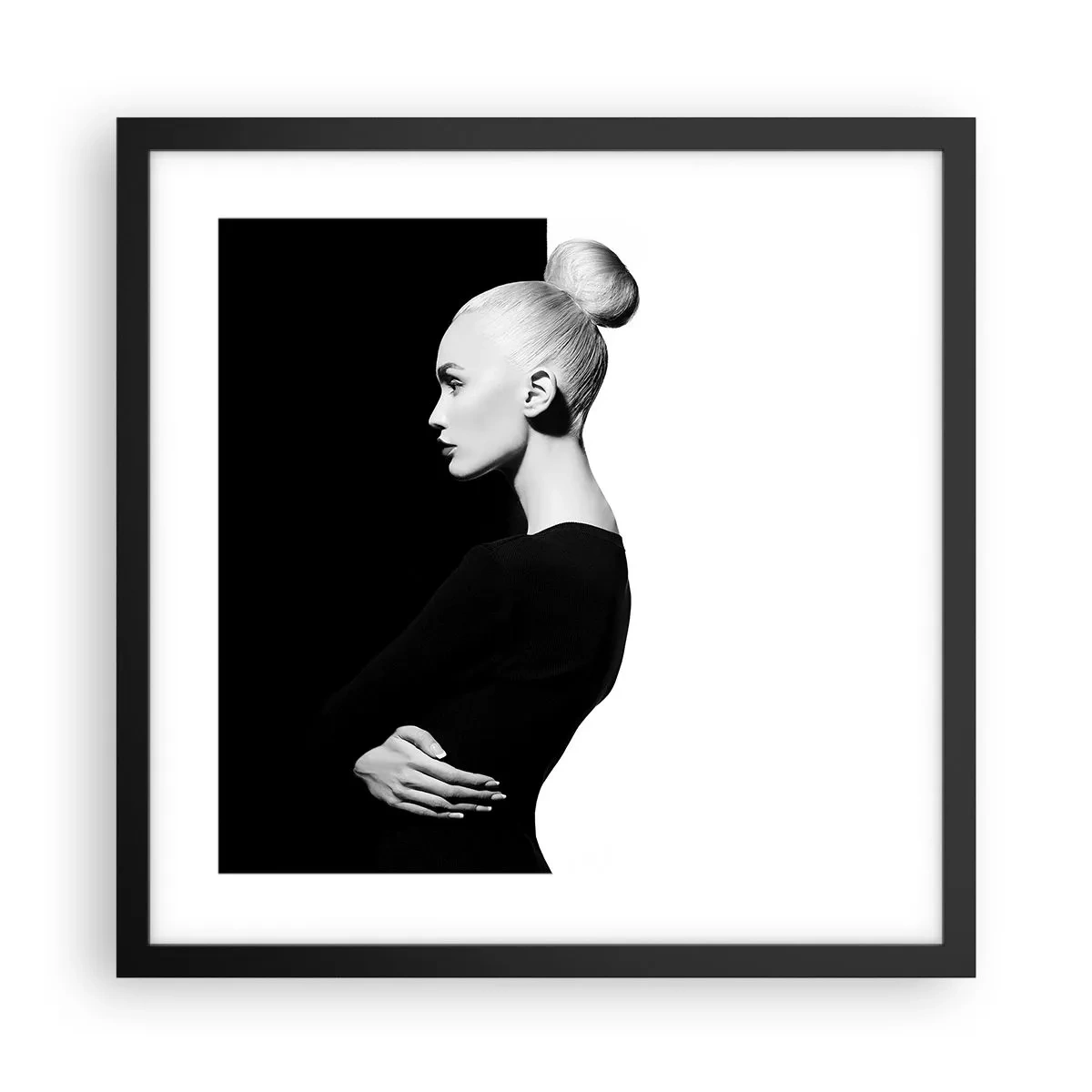 Pôster com moldura preta - Simplesmente mulher - 40x40 cm