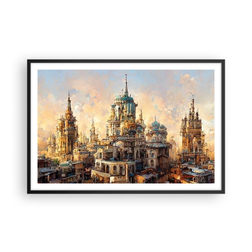 Pôster com moldura preta - Cidade das cidades - 91x61 cm
