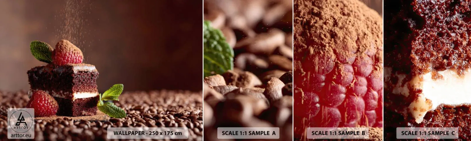 Amostra de papel de parede autocolante Deluxe Sticker - A vida é doce - Bolo, Cozinha, Gastronomia - 100x30 cm