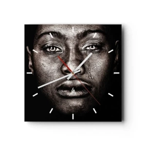 Relógio de parede - Relógio em vidro - Uma lágrima - 30x30 cm