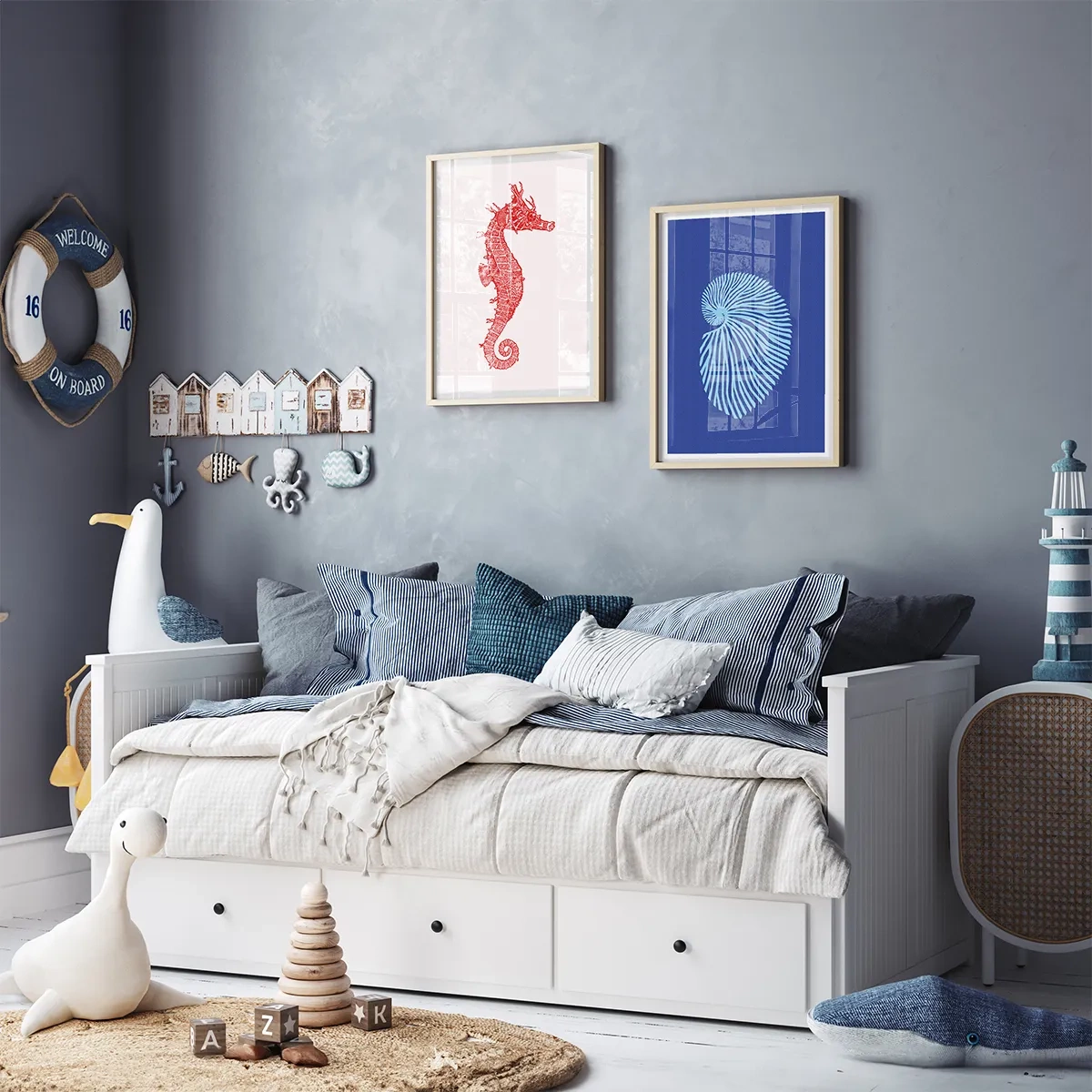 Coastal interior - Inspiração para um quarto infantil