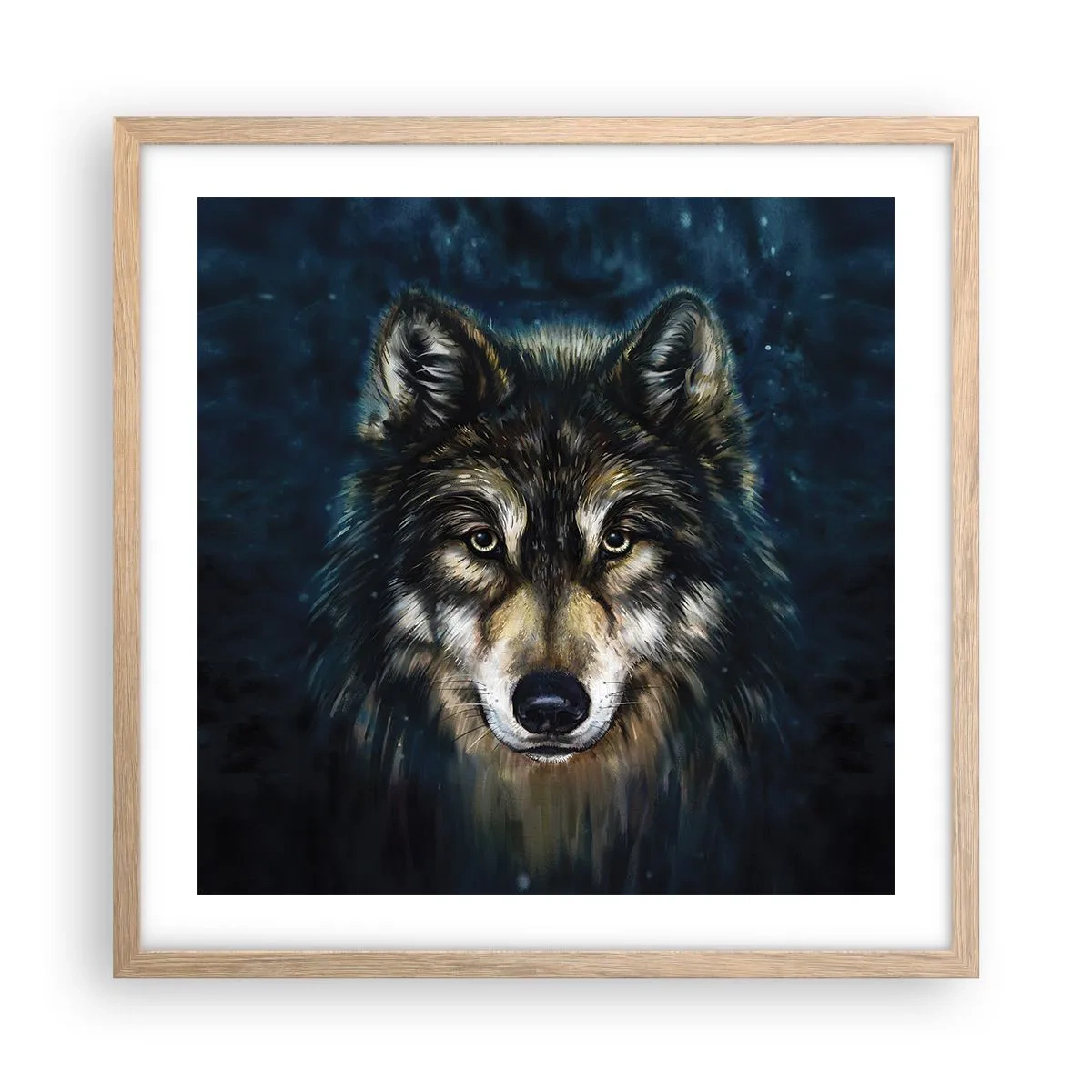 Pôster com moldura de carvalho claro - Alfa? E ómega - 50x50 cm