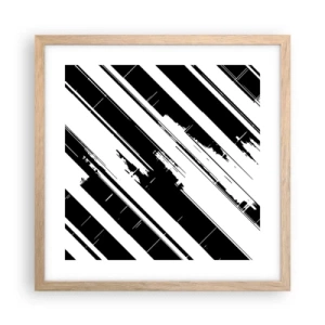 Pôster com moldura de carvalho claro - Uma composição intensa e dinâmica - 40x40 cm