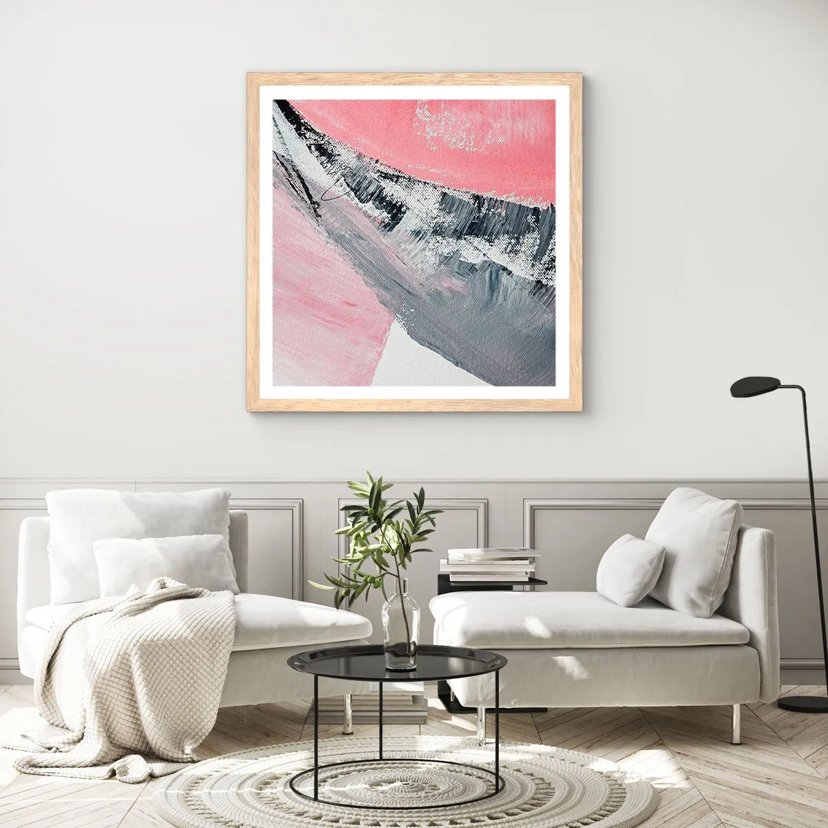 Pôster com moldura de carvalho claro - Composição à medida - 40x40 cm