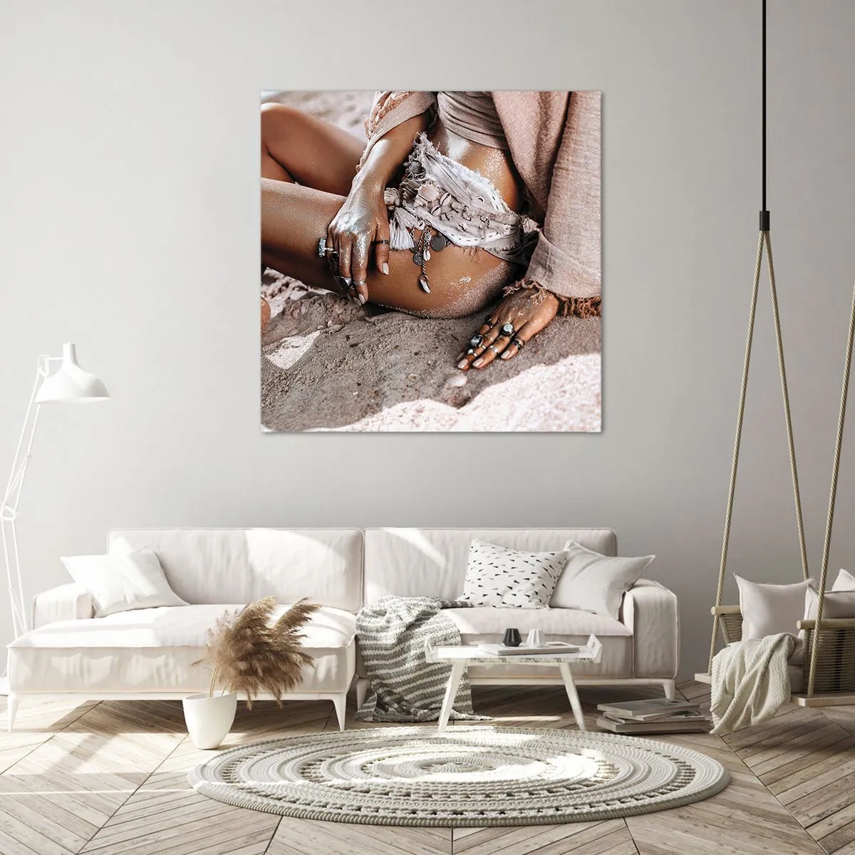 Quadro em tela - Expulsa pelas ondas? - 50x50 cm