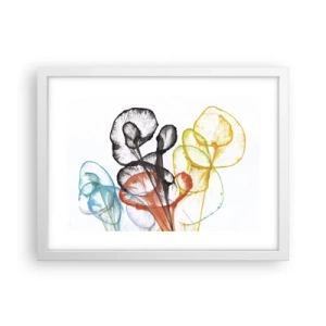 Pôster em moldura branca - Flores com alma - 40x30 cm