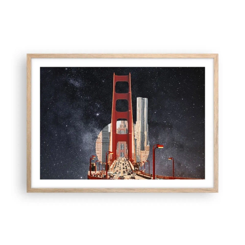 Pôster com moldura de carvalho claro - Sempre no centro - 70x50 cm