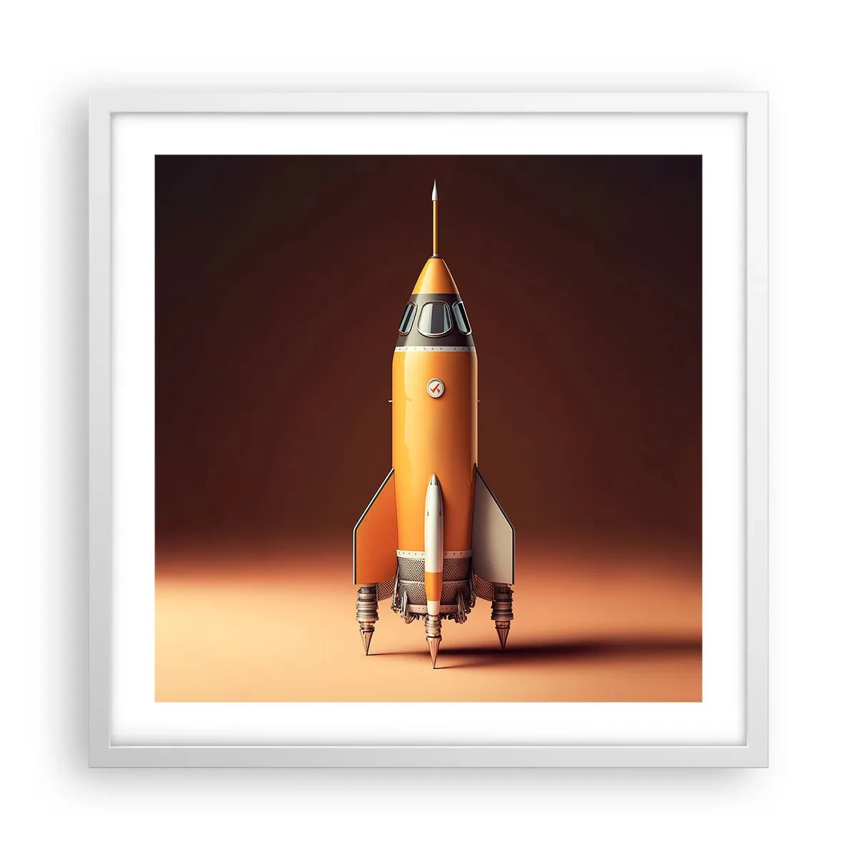 Pôster em moldura branca - Tudo começa com um sonho - 50x50 cm