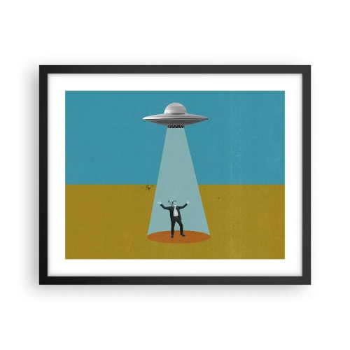 Pôster com moldura preta - Encontro próximo - 50x40 cm