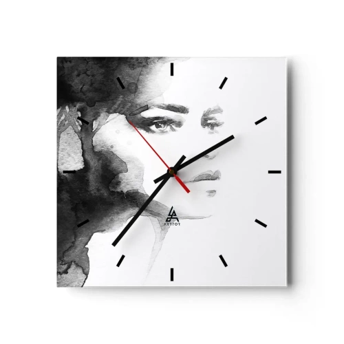 Relógio de parede - Relógio em vidro - Feita de mistério e névoa - 30x30 cm