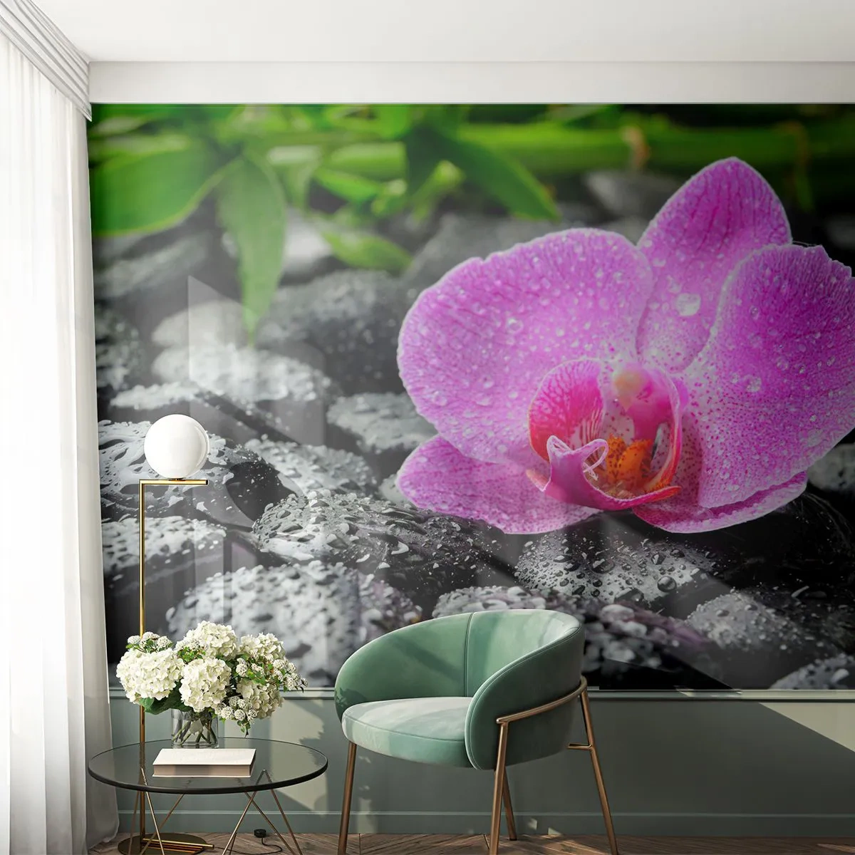 Papel de Parede Autocolante Deluxe Sticker - Como um coração aberto - Flores, Orquídea, Orquídea - 250x175 cm
