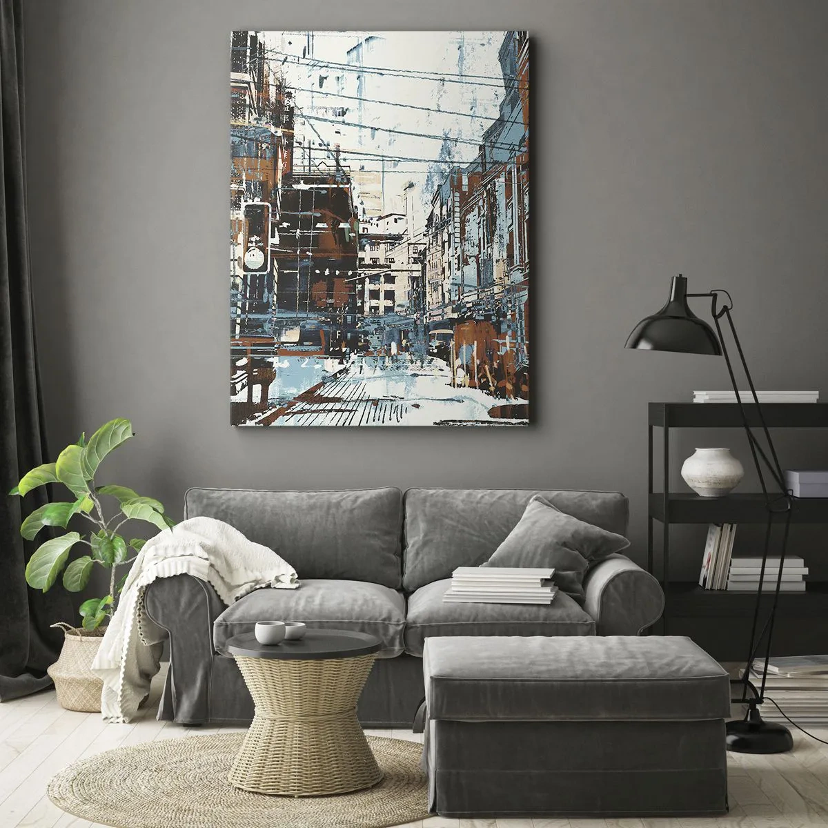 Quadro em tela - Um desgastado percurso urbano - 80x120 cm