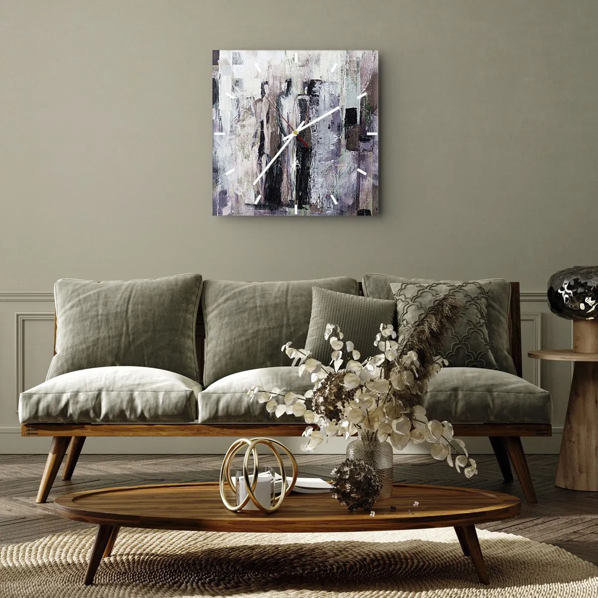 Relógio de parede - Relógio em vidro - Três misteriosos - 40x40 cm