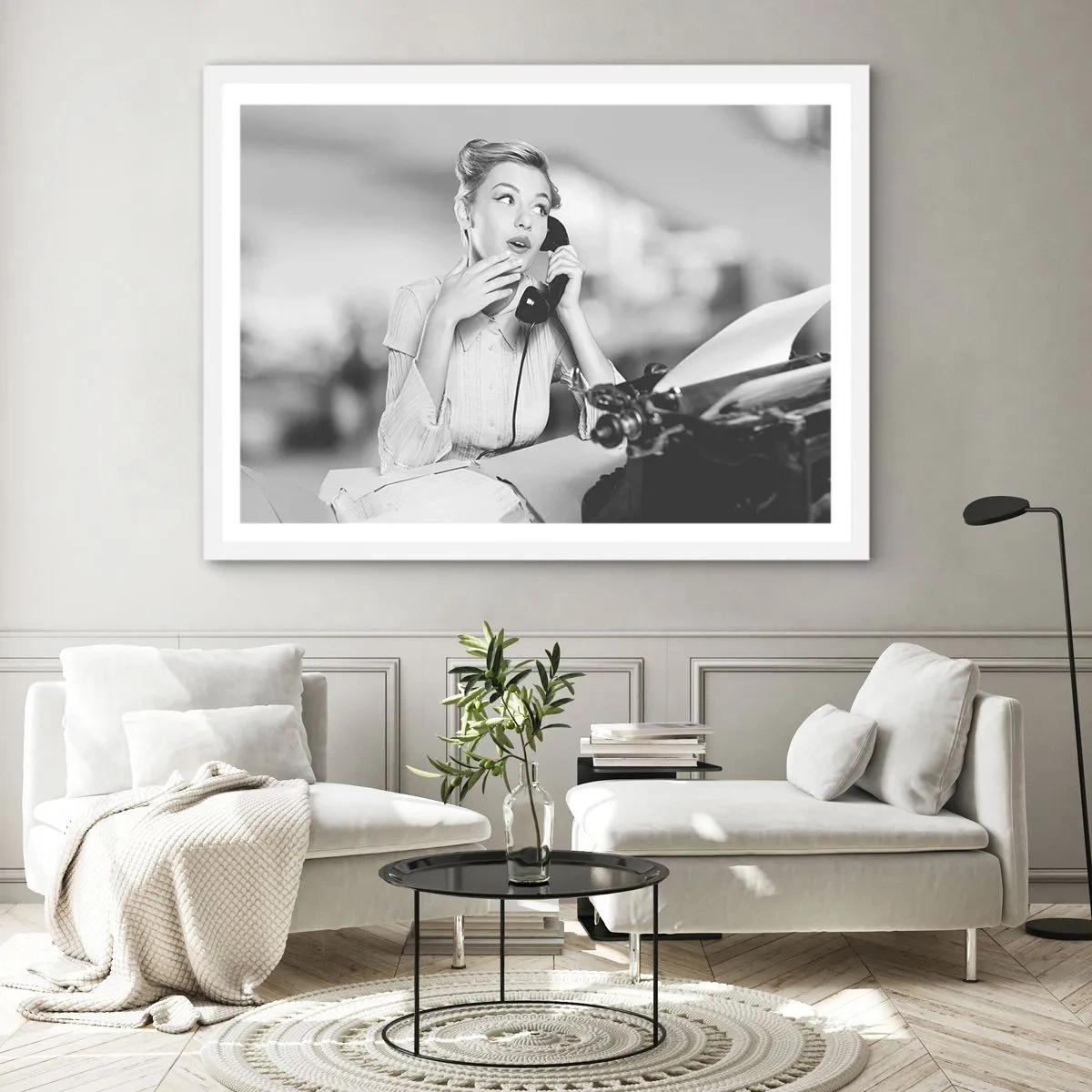 Pôster em moldura branca - Olá, estes são os anos 50. - 40x30 cm