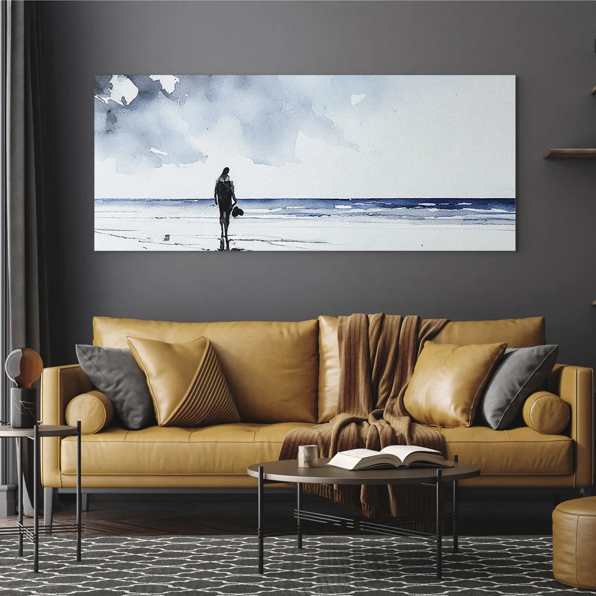 Quadro em vidro - Conversa com o mar - 100x40 cm