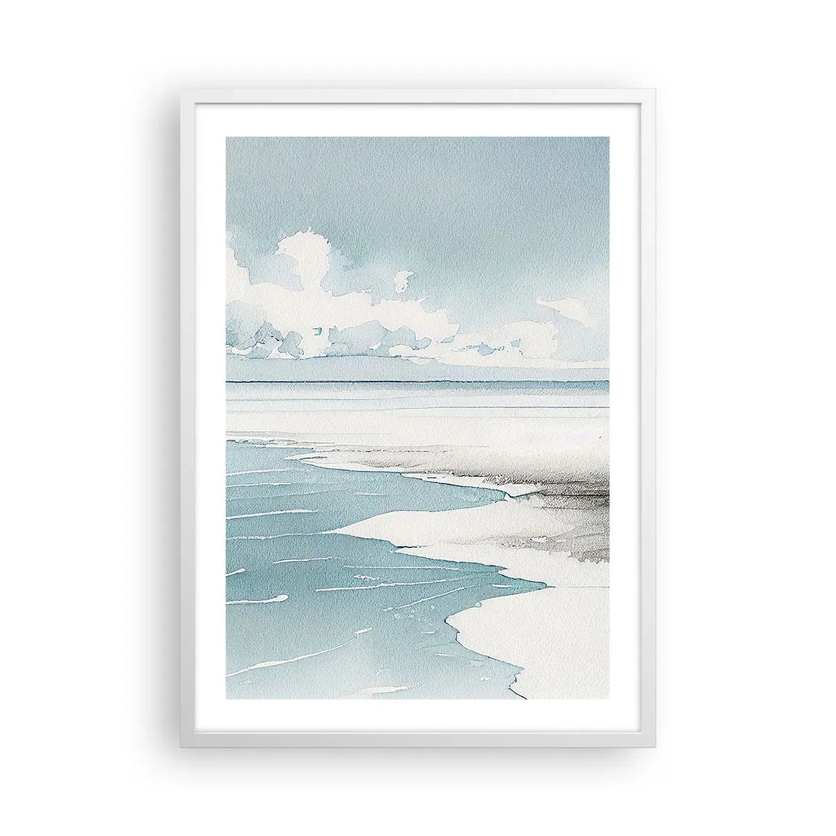 Pôster em moldura branca - Maré suave - 50x70 cm