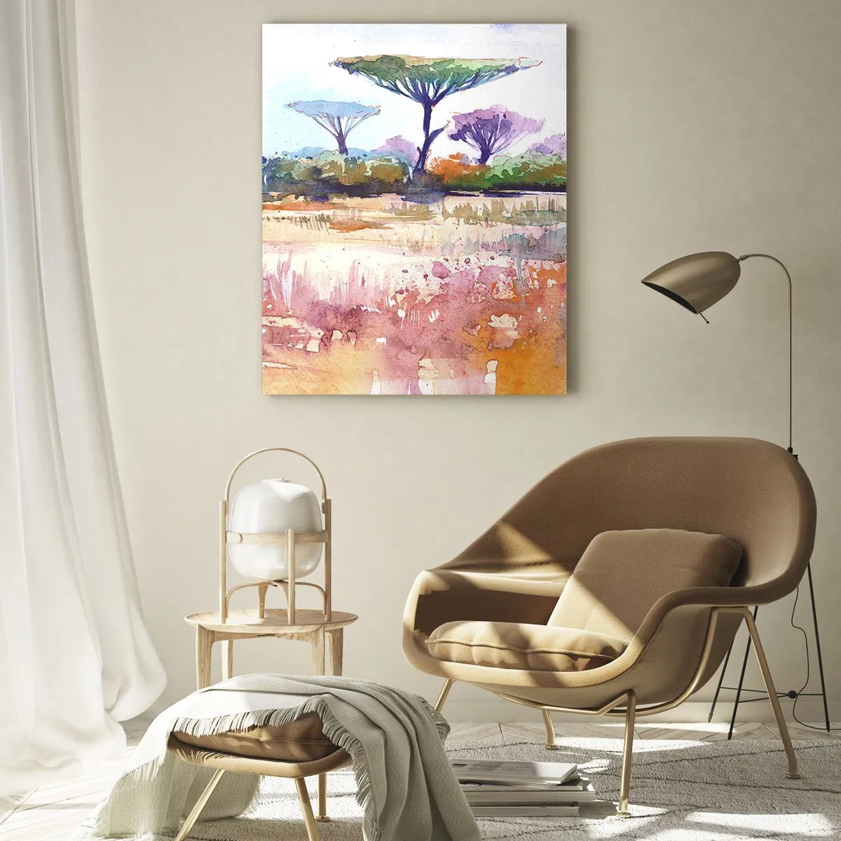Quadro em vidro - Cores da savana - 70x100 cm
