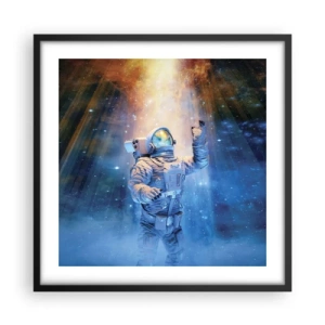 Pôster com moldura preta - Finalmente chegamos - 50x50 cm