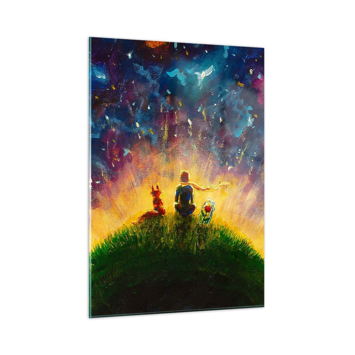Quadro em vidro - Amor e amizade - o mundo inteiro - 50x70 cm