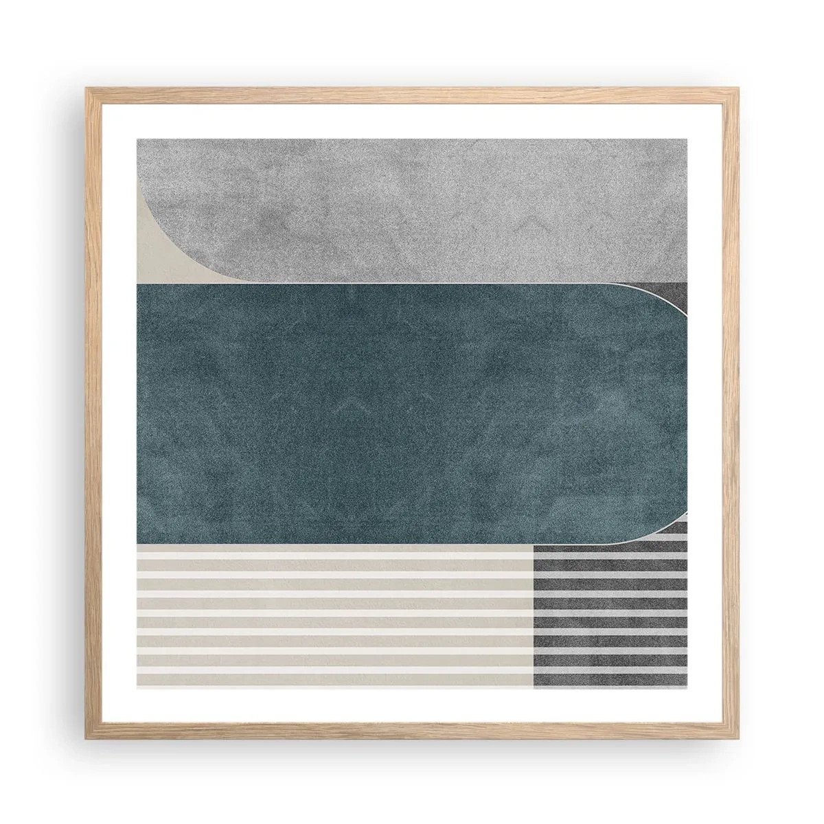 Pôster com moldura de carvalho claro - Composição ao nível - 60x60 cm