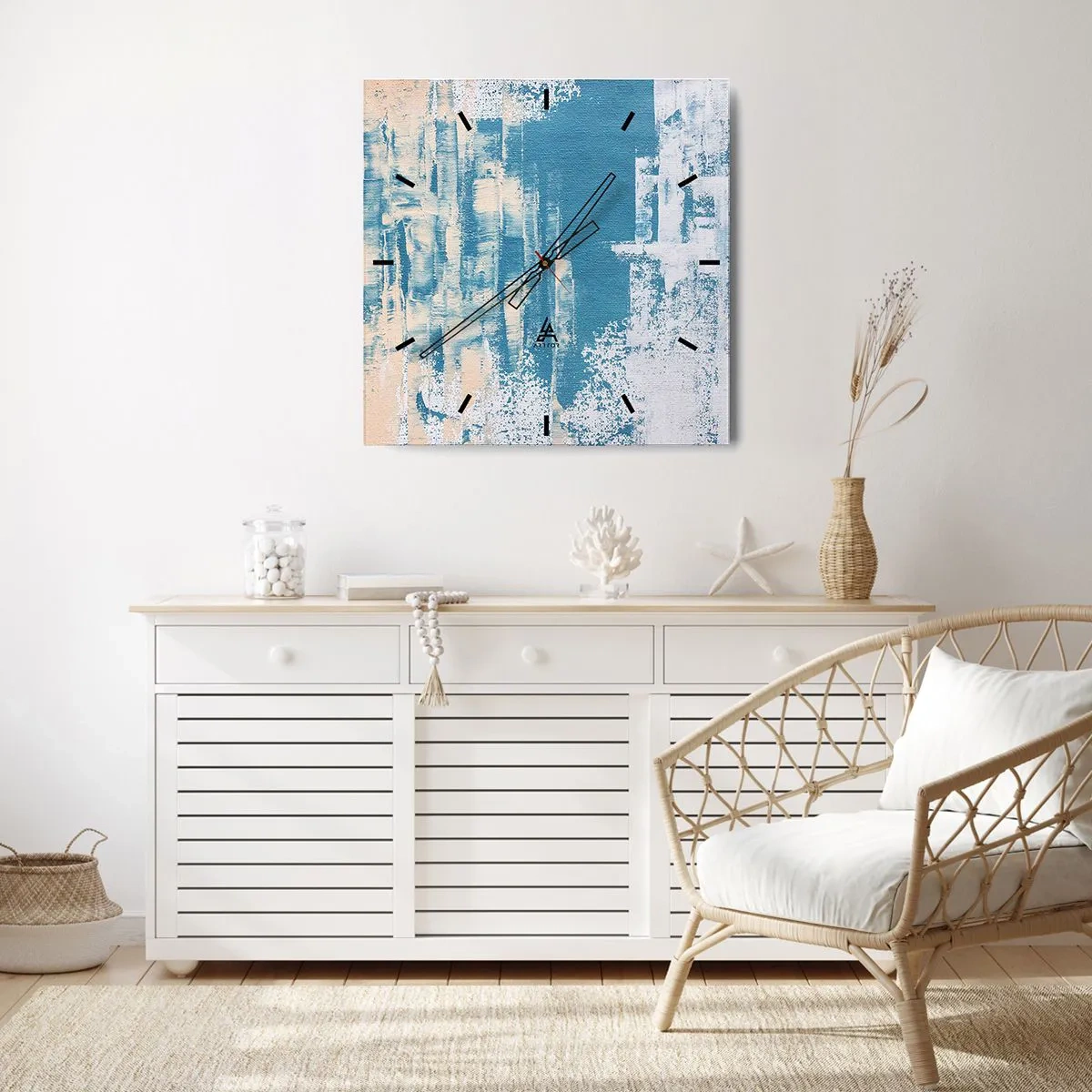 Relógio de parede - Relógio em vidro - Através da estalactite de gelo - 40x40 cm