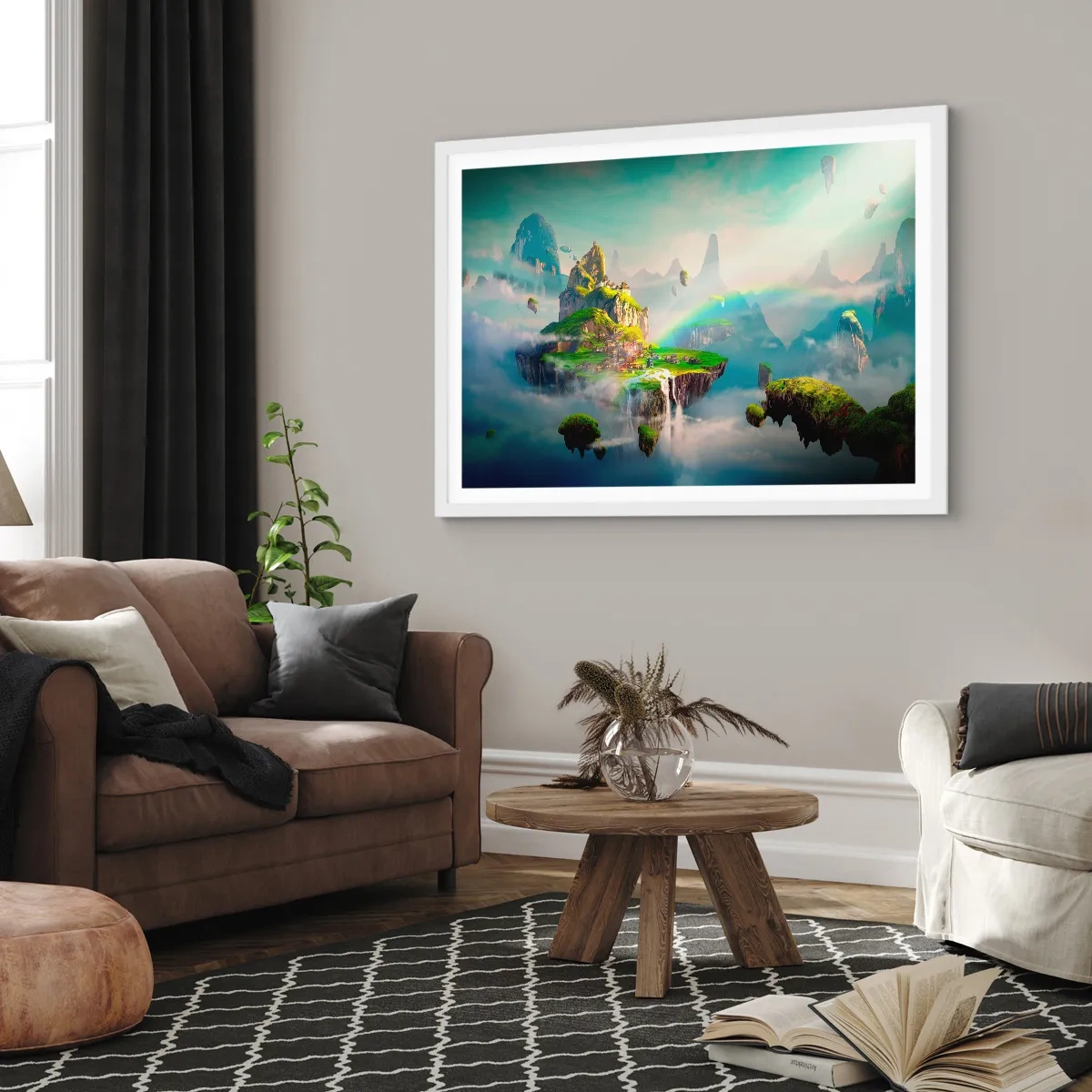 Pôster em moldura branca - Meio do céu - as ilhas felizes - 50x40 cm