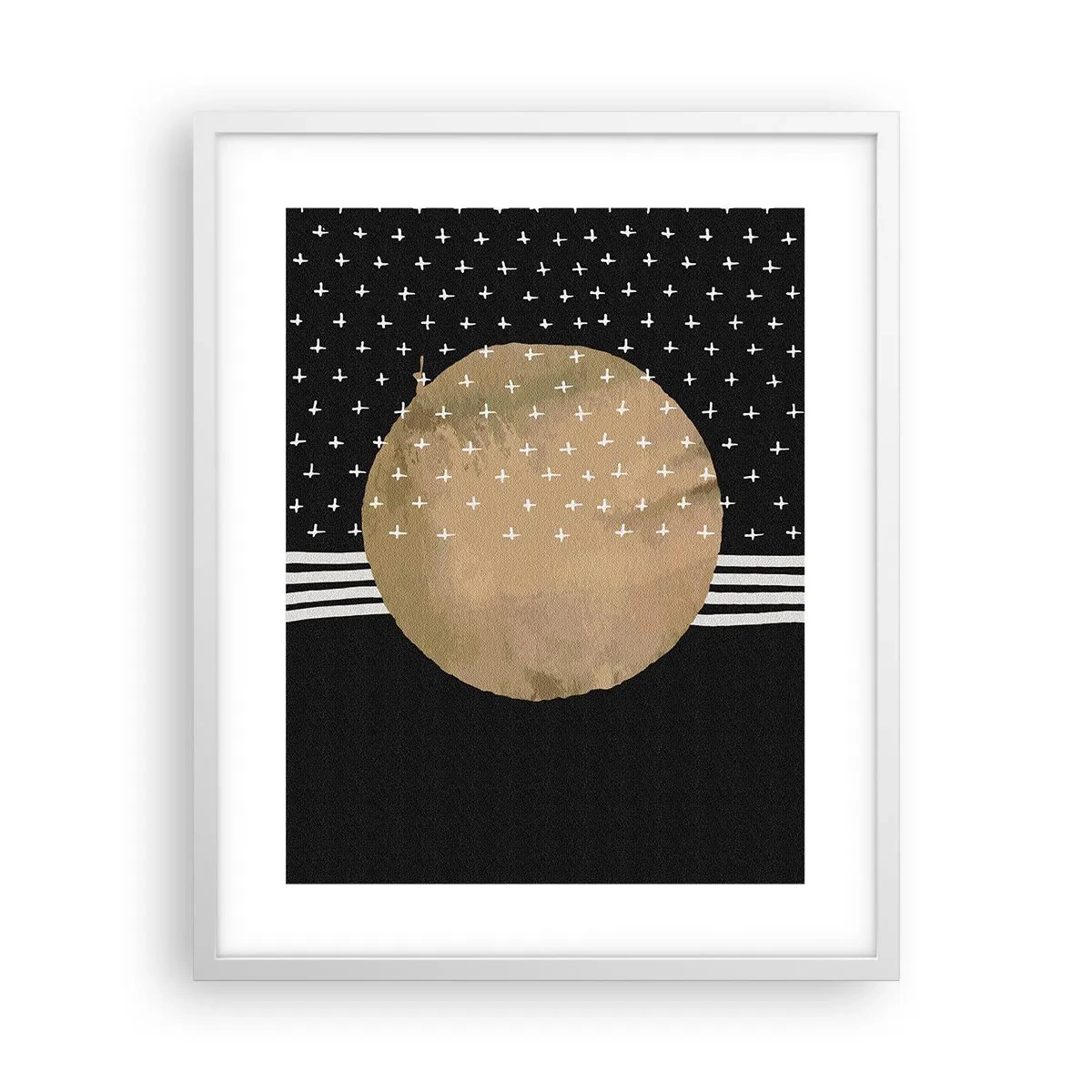 Pôster em moldura branca - Composição: bandeira da galáxia - 40x50 cm