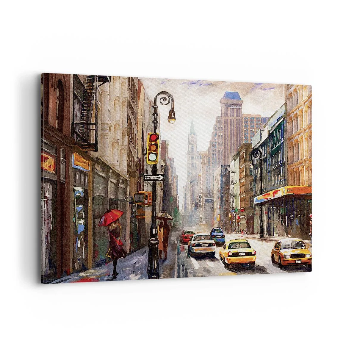 Quadro em tela - Nova York – colorida também na chuva - 100x70 cm